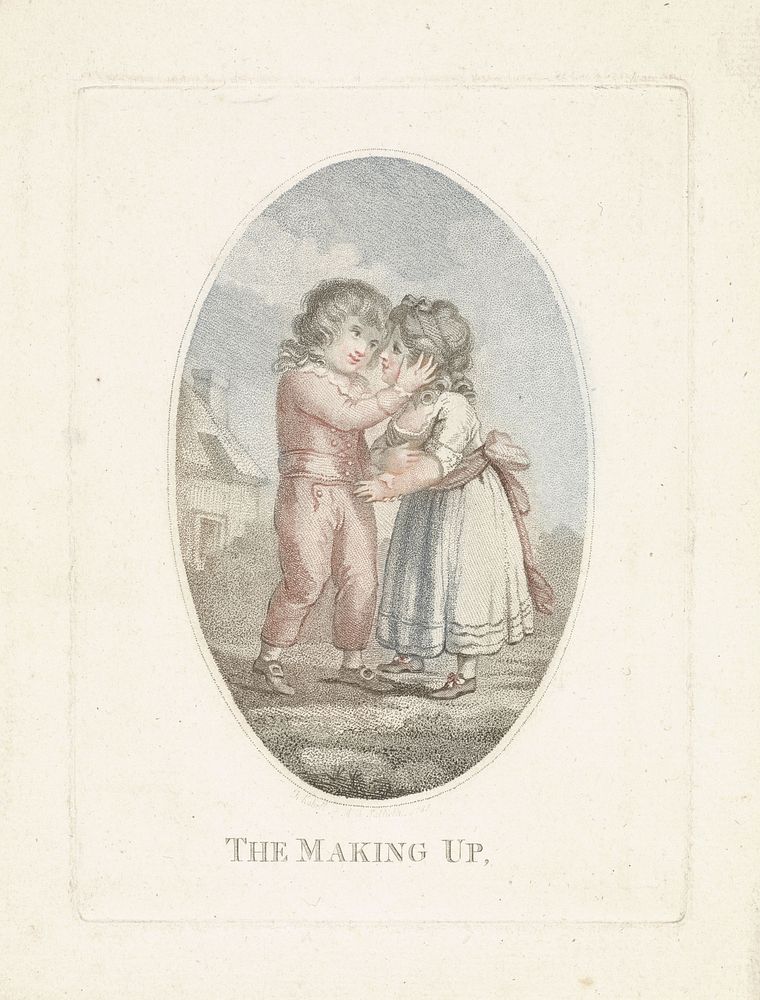 Jongetje zoent meisje (1785) by Mathias de Sallieth and Jan Kobell I