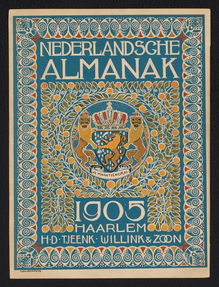 Omslag voor: Nederlandsche almanak, 1905 (1905) by anonymous, Theo Neuhuys and H D Tjeenk Willink and Zoon