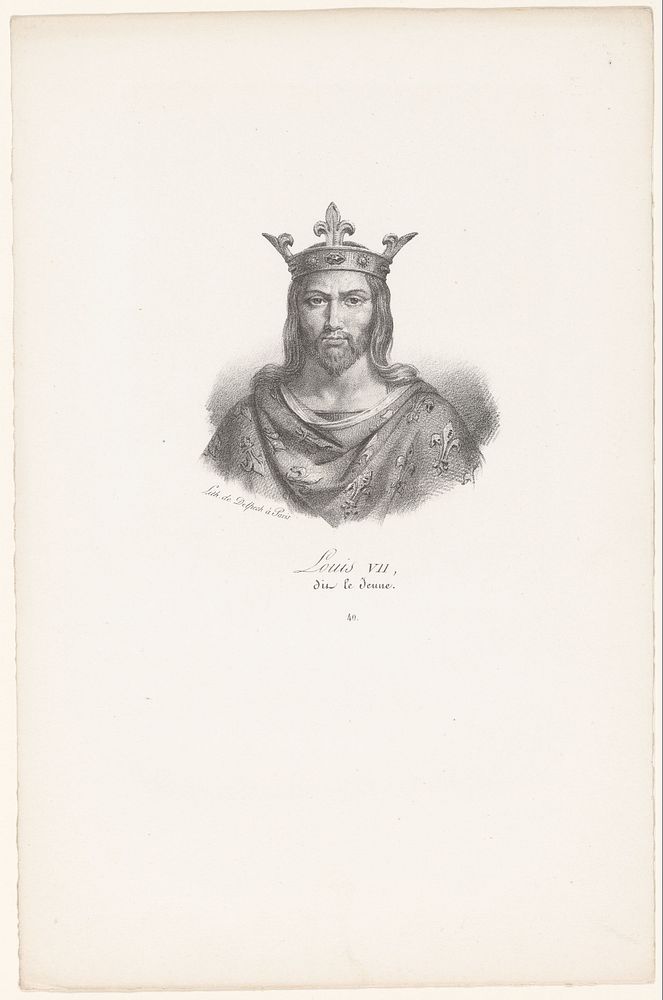 Portret van Lodewijk VII van Frankrijk (in or after 1818 - in or before 1842) by anonymous and veuve Delpech Naudet