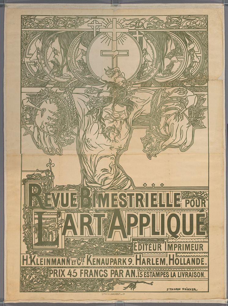 Affiche voor het tijdschrift 'Revue Bimestrielle pour l'Art Appliqué' (1896) by Johan Thorn Prikker and Samuel Lankhout and…