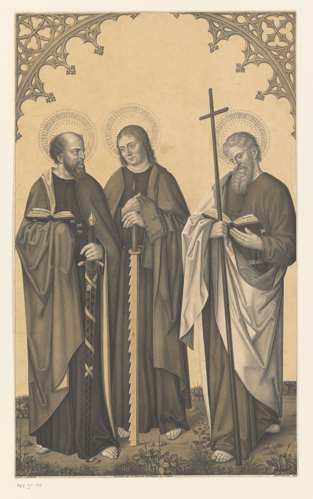 Heilige Paulus, Simon en Filippus (1824) by Johann Nepomuk Strixner, Israhel van Meckenem and Johann Nepomuk Strixner