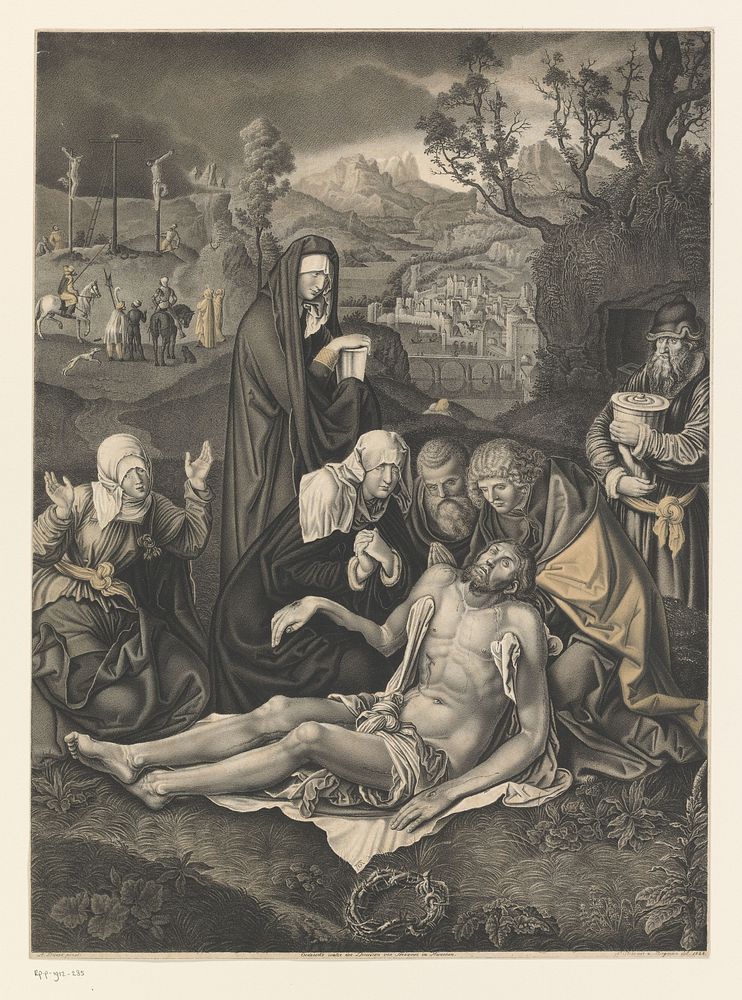 Bewening van Christus (1828) by Johann Nepomuk Strixner, Ignaz Bergmann, Albrecht Dürer and Johann Nepomuk Strixner