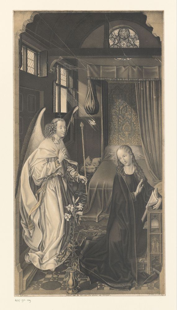 Annunciatie (1824) by Johann Nepomuk Strixner, Jan van Eyck and Johann Nepomuk Strixner
