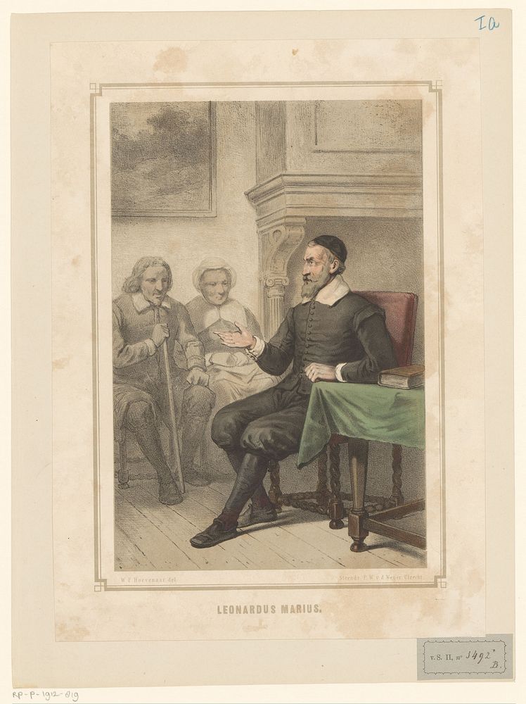 Leonardus Marius van der Goes spreekt een man en een vrouw toe (1834 - after 1900) by Willem Pieter Hoevenaar, Willem Pieter…