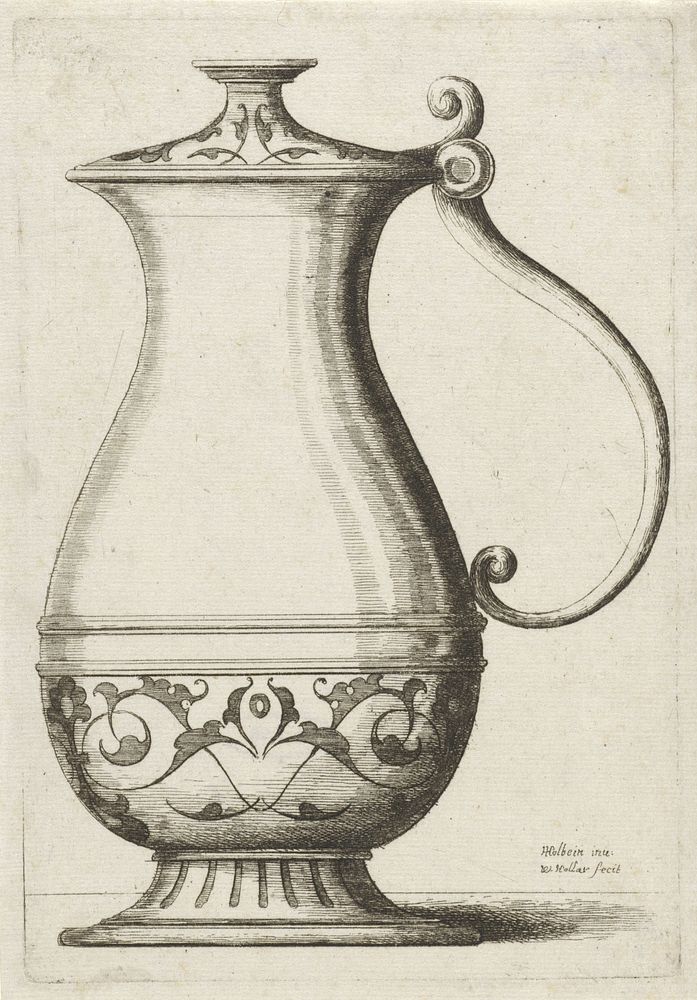 Ornamentele kan met deksel (1645 - 1649) by Wenceslaus Hollar and Hans Holbein II