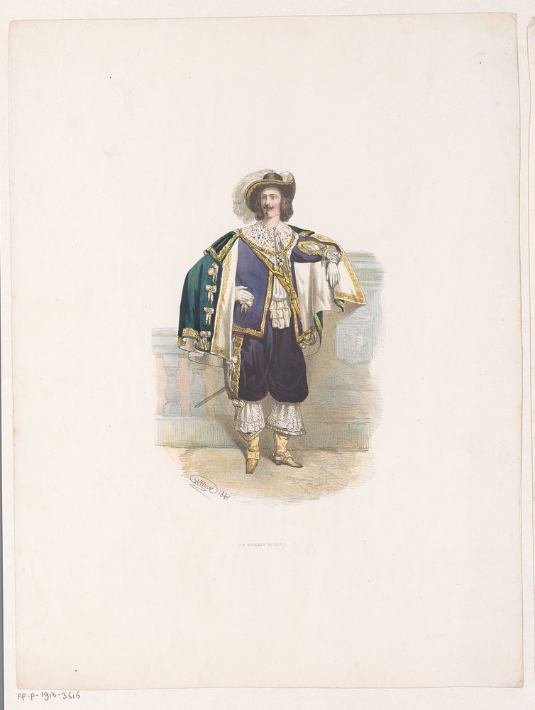 Man in maskerade kostuum (1841) by Huib van Hove Bz and J P Beekman Hzn