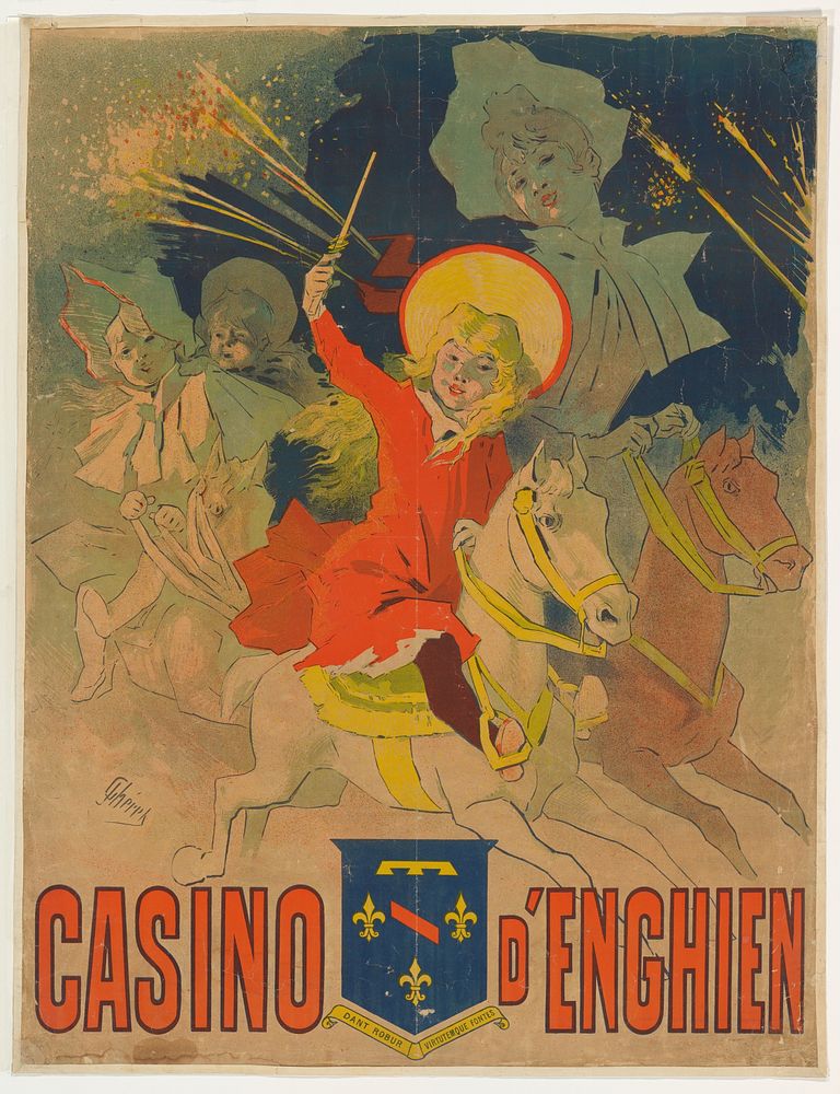 Affiche voor het casino van Enghien-les-Bains (1890) by Jules Chéret