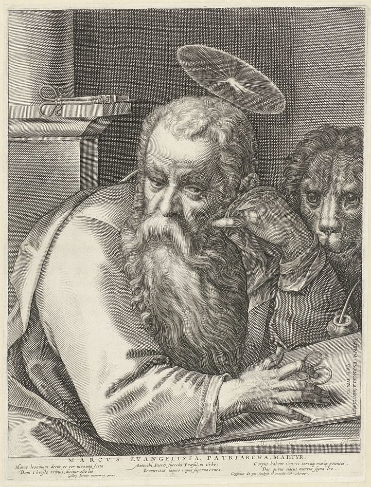 De evangelist Marcus (1607) by Crispijn van de Passe I, Gortzius Geldorp and Crispijn van de Passe I