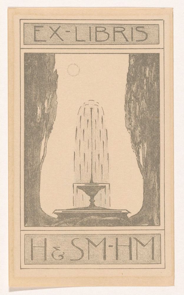 Ex libris van Henriëtte Haitsma Mulier en Simon Moulijn (1876 - 1926) by Simon Moulijn