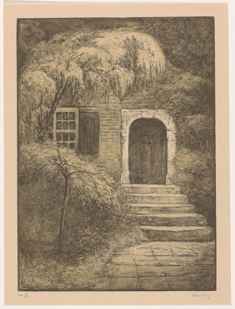 Deur met stenen trap (1917) by Simon Moulijn