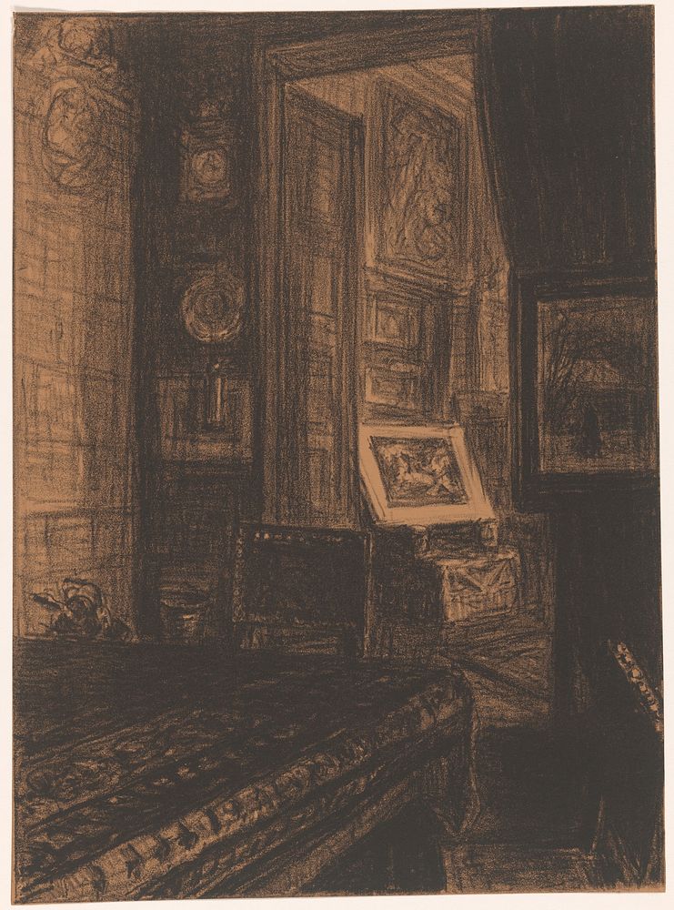 Interieur van een huiskamer (1851 - 1924) by Carel Nicolaas Storm van s Gravesande