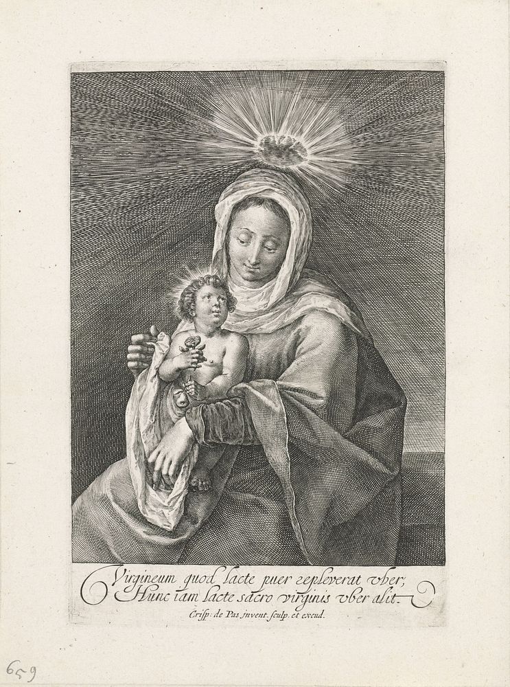 Maria met het Christuskind (1574 - 1637) by Crispijn van de Passe I, Crispijn van de Passe I and Crispijn van de Passe I