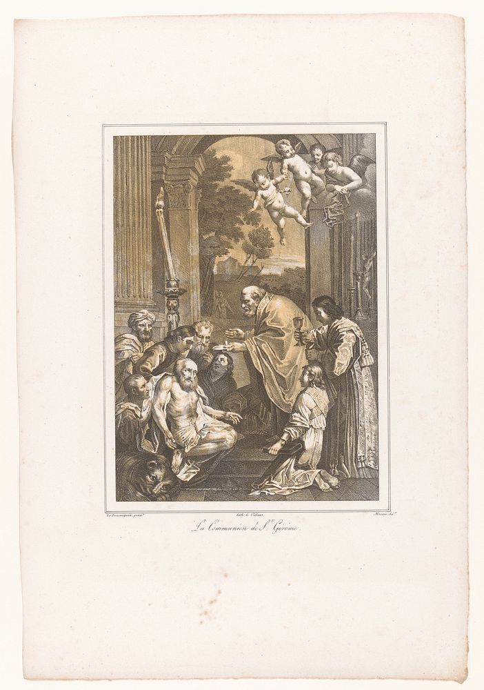 De laatste communie van Sint-Hieronymus (c. 1825 - 1852) by Antoine Maurin, Nicolas Maurin, Domenichino, François Jean…