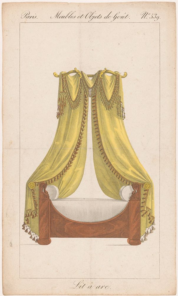 Hemelbed met zwanen (1801 - 1831) by anonymous, Pierre de la Mésangère and Au Bureau du Journal des Dames