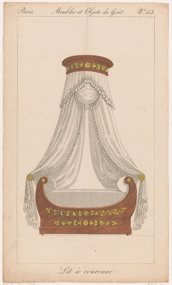 Hemelbed met bladmotieven (1801 - 1831) by anonymous, Pierre de la Mésangère and Au Bureau du Journal des Dames