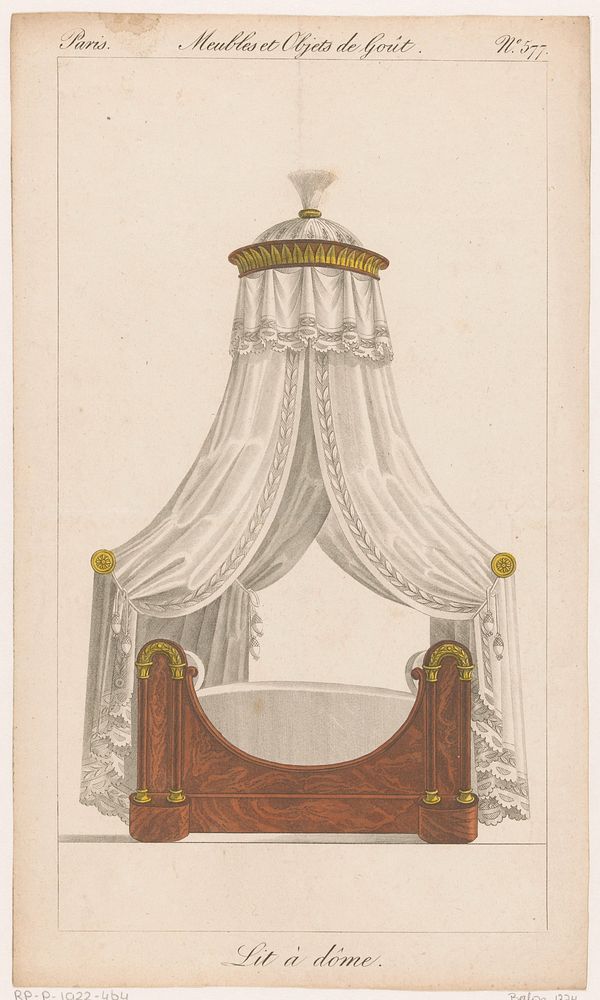 Hemelbed met koepel (1801 - 1831) by anonymous, Pierre de la Mésangère and Au Bureau du Journal des Dames