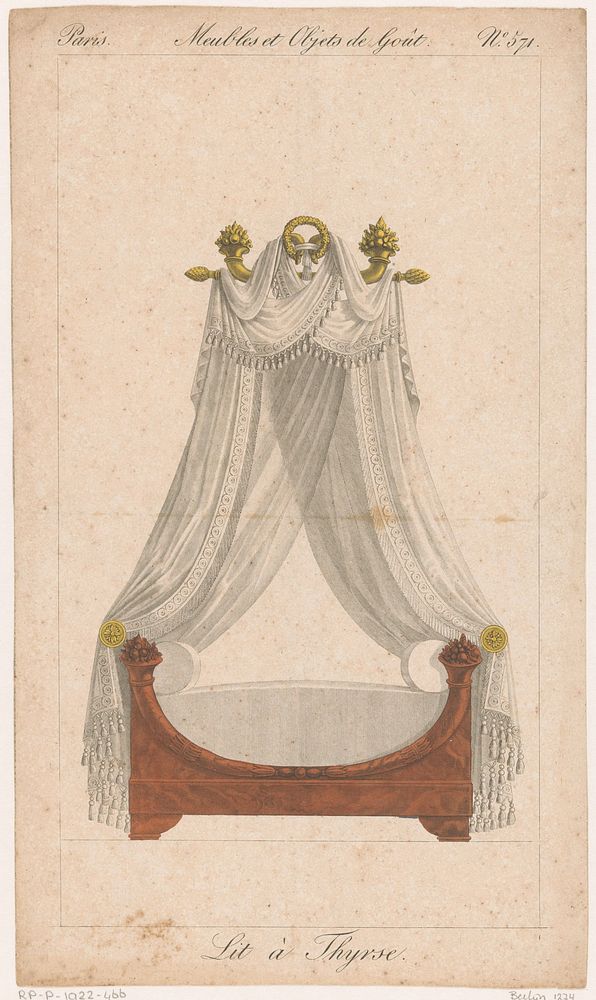Hemelbed met hoornen des overvloeds (1801 - 1831) by anonymous, Pierre de la Mésangère and Au Bureau du Journal des Dames