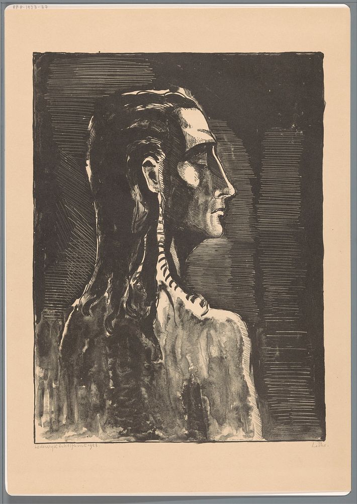 Figuur met gesloten ogen (1923) by Lodewijk Schelfhout