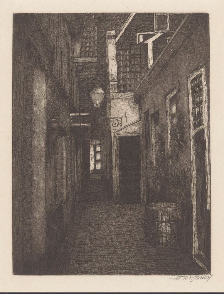 Steeg bij avond (in or before 1935) by S de Jongh
