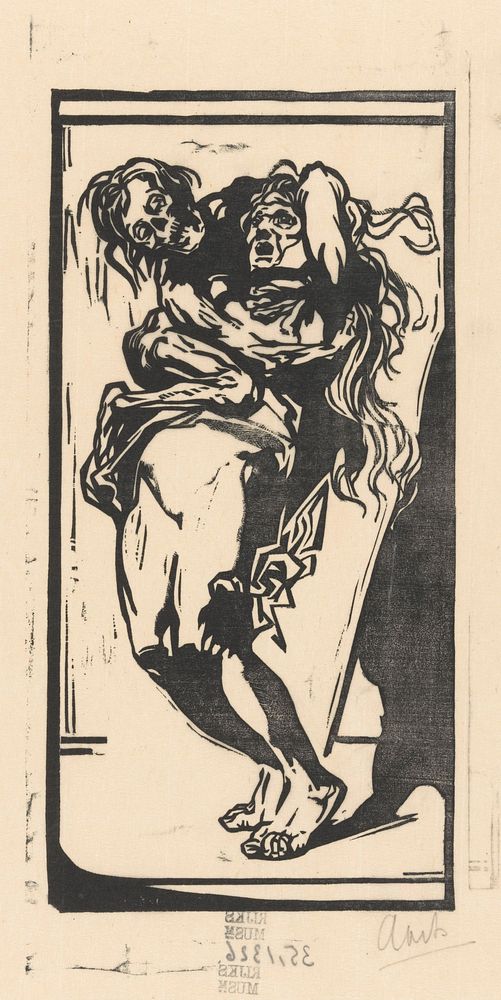 De Dood en een vrouw (1881 - 1934) by Johannes Josephus Aarts