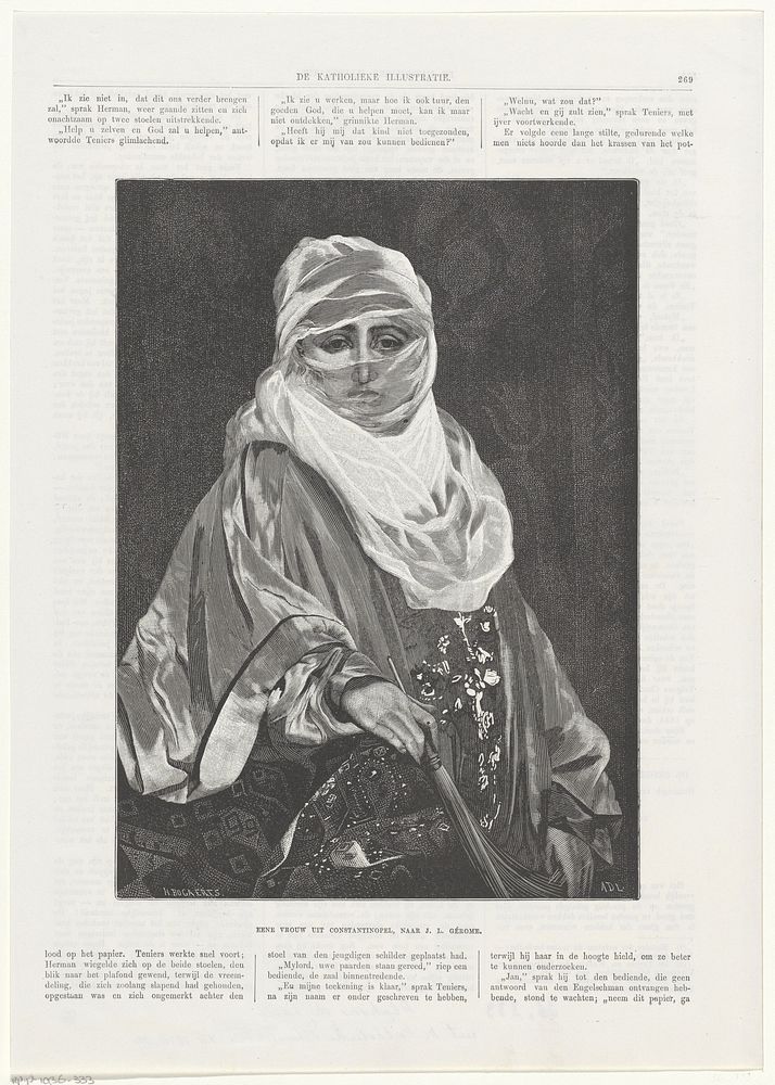 Eene vrouw uit Constantinopel (1878 - 1879) by Alphons de Lang, H Bogaerts and Jean Léon Gérôme