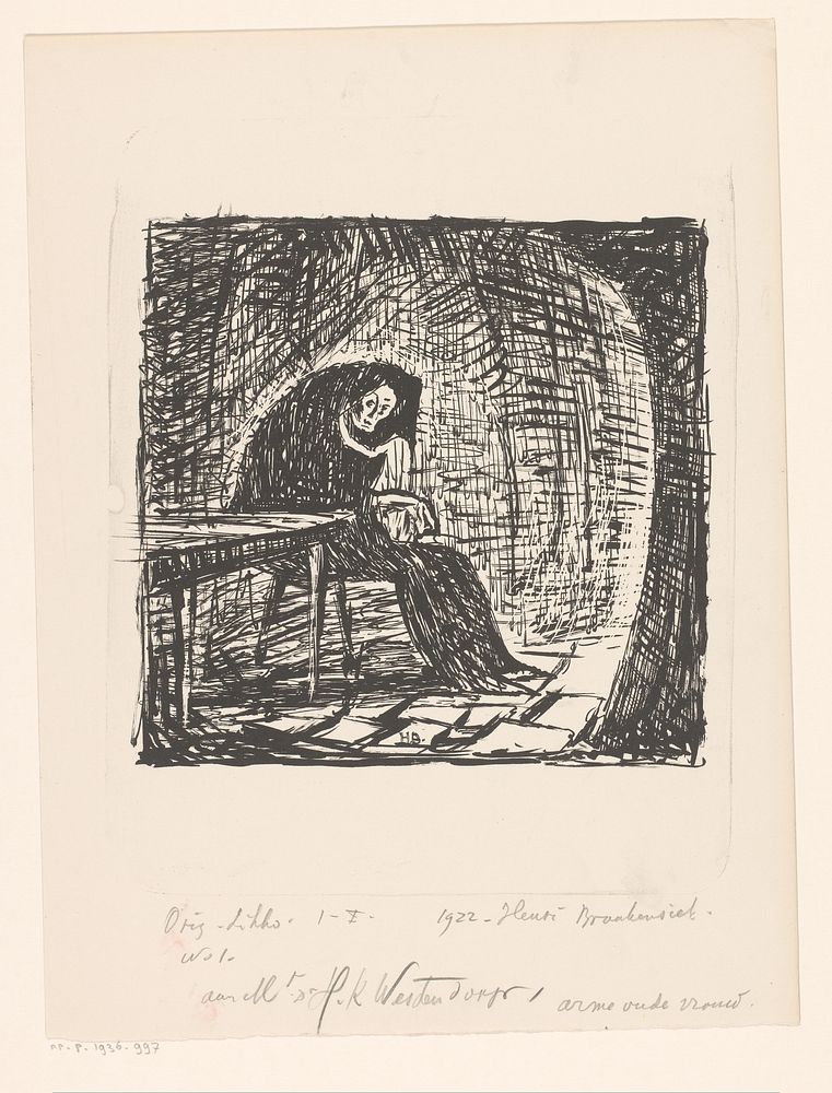 Arme oude vrouw (1922) by Henri Braakensiek