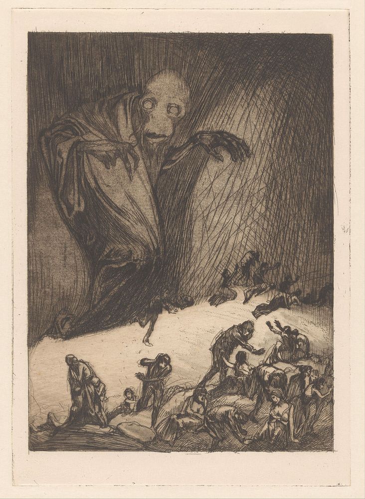 Monster met vluchtende mensen (1881 - 1934) by Johannes Josephus Aarts