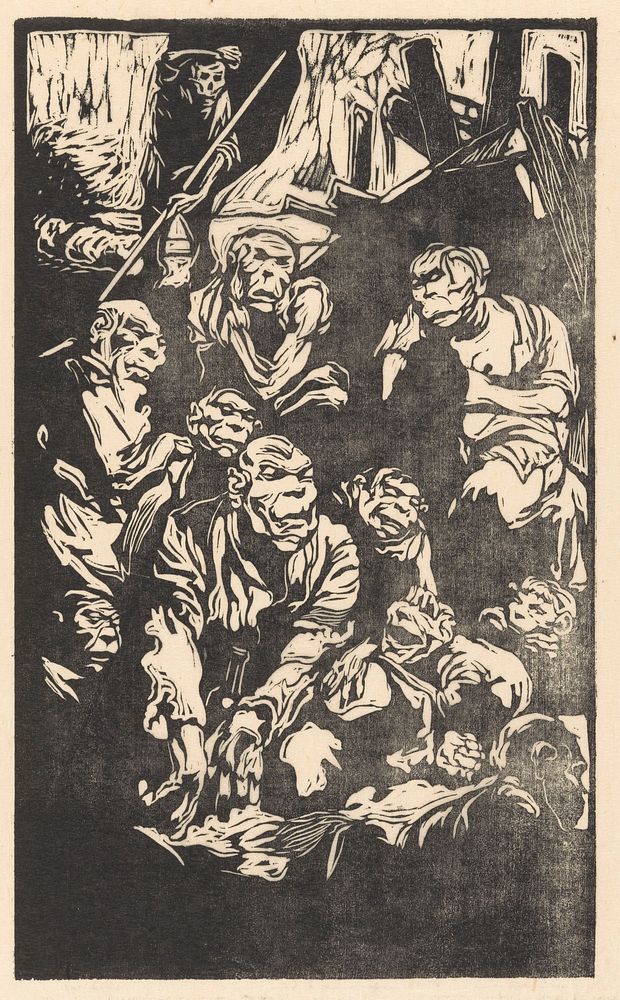 Zittende fantasiewezens (1881 - 1934) by Johannes Josephus Aarts