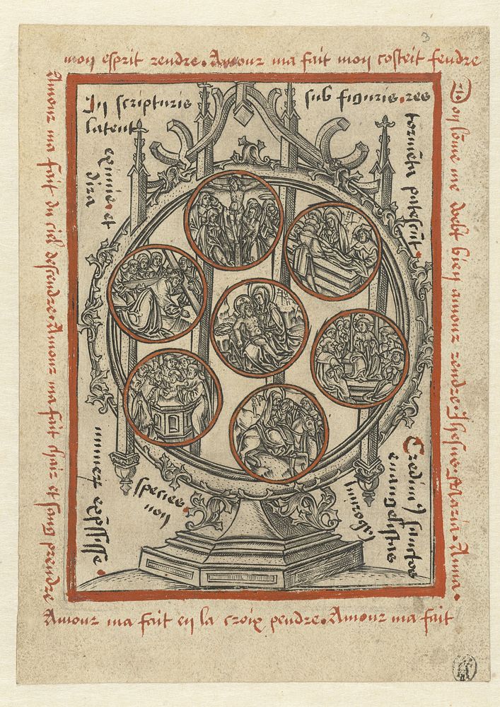 Zeven smarten van Maria (1510 - 1530) by Monogrammist S 16e eeuw