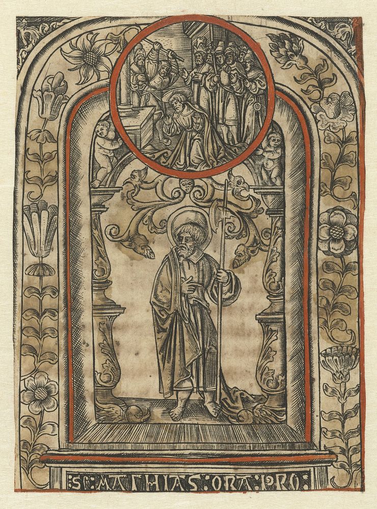 De apostel Matthias en zijn martelaarschap (1510 - 1530) by Allaert Claesz and Monogrammist S 16e eeuw