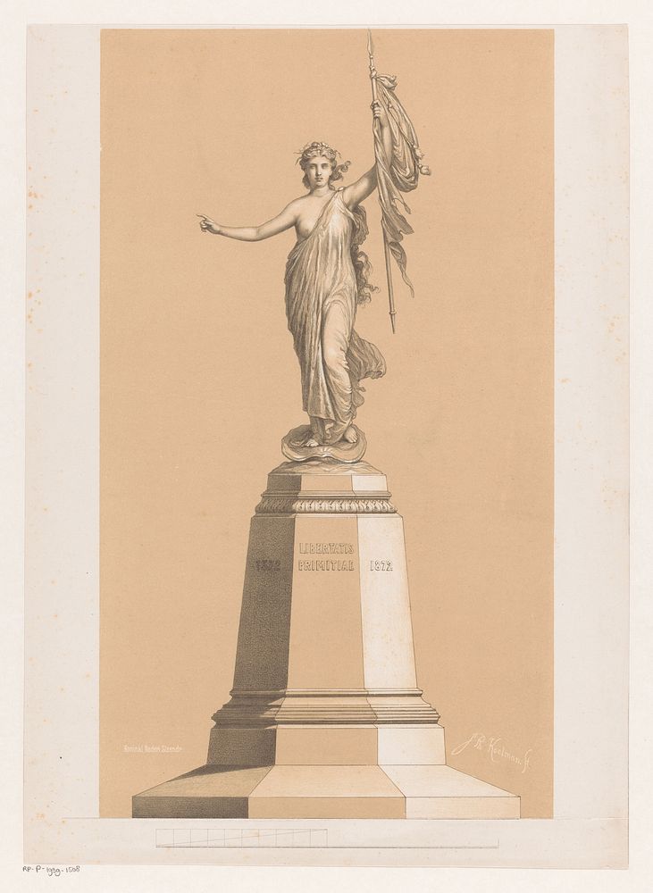 Monument bevrijding van Den Briel (1872) by Johan Philip Koelman and Koninklijke Nederlandsche Steendrukkerij