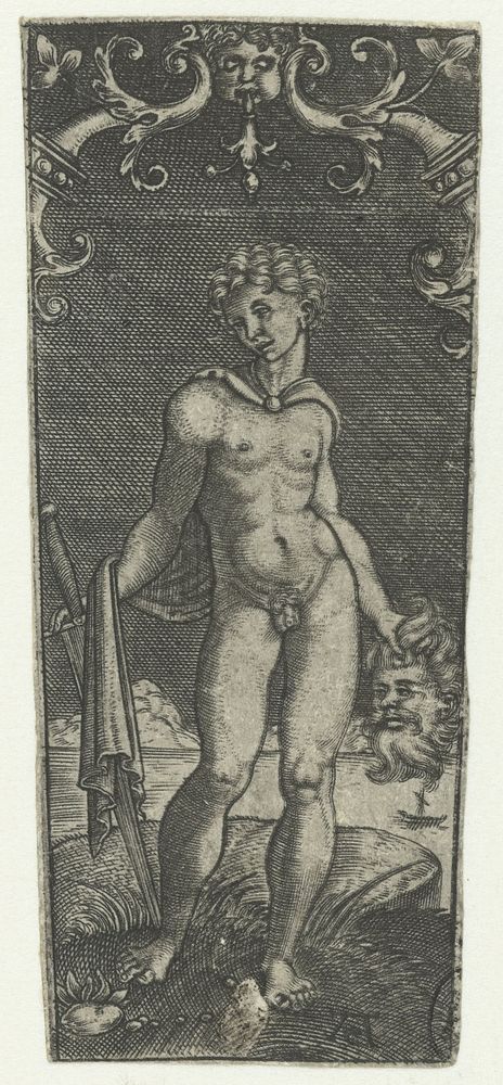 David met het hoofd van Goliath (1520 - 1562) by Monogrammist AC 16e eeuw and Allaert Claesz
