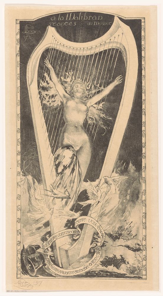 Maria Malibran voor harp (1917) by Huib Luns