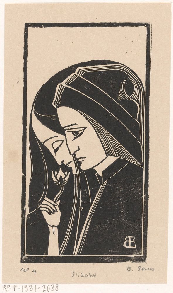 Portret van Dante Alighieri en Beatrice Portinari (1922) by Bernard Essers