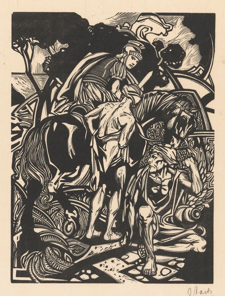 Romeinse ruiter te paard (1881 - 1931) by Johannes Josephus Aarts