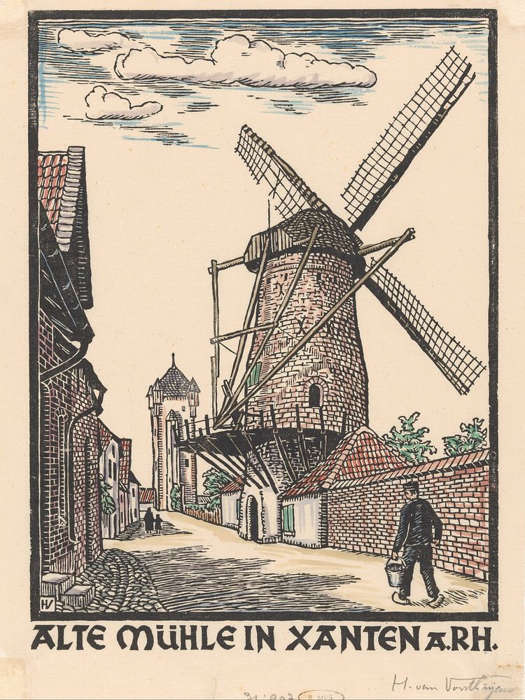 Molen in Xanten (1871 - 1918) by Henriëtte van Hove