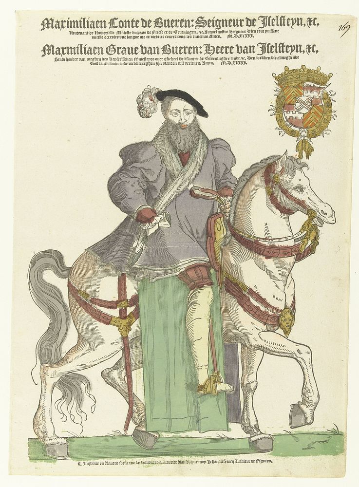 Portret van Maximiliaan van Buren te paard (1543) by Cornelis Anthonisz, Hans Liefrinck I, Hans Liefrinck I and Hans…