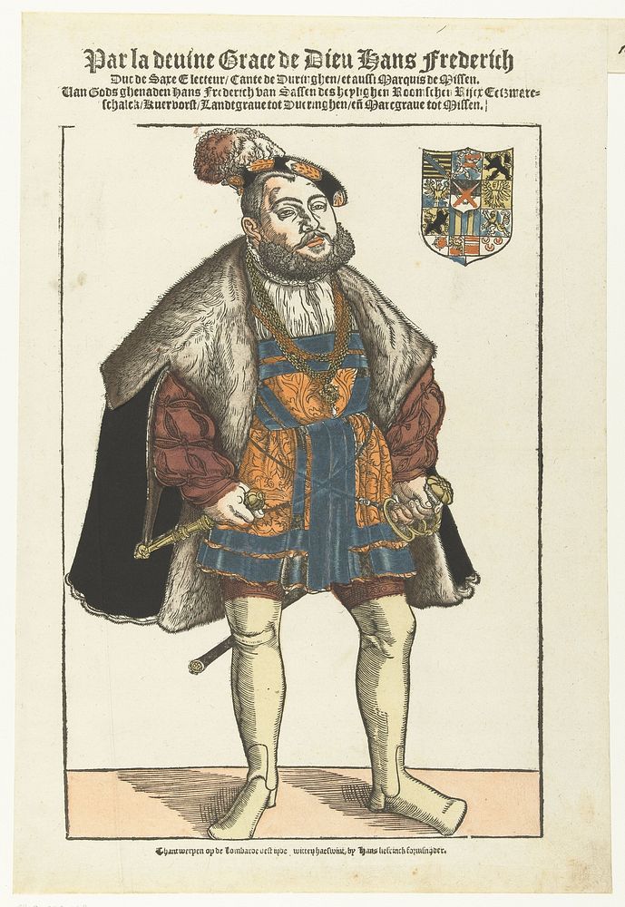 Portret van Johan Frederik van Saksen (1543 - 1546) by Cornelis Anthonisz, Hans Liefrinck I, Hans Liefrinck I and Hans…