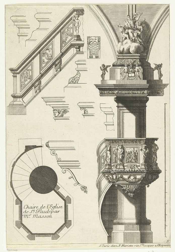 Kansel in St. Paul (c. 1600 - c. 1699) by Masson, anonymous and Pierre Mariette I