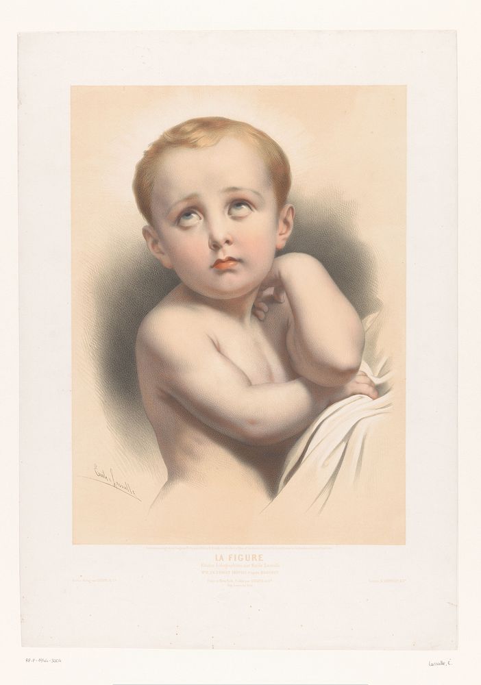 Jonge Christus slaat zijn ogen ten hemel (1854) by Émile Lassalle, François Bouchot, Joseph Rose Lemercier, Goupil and Cie…