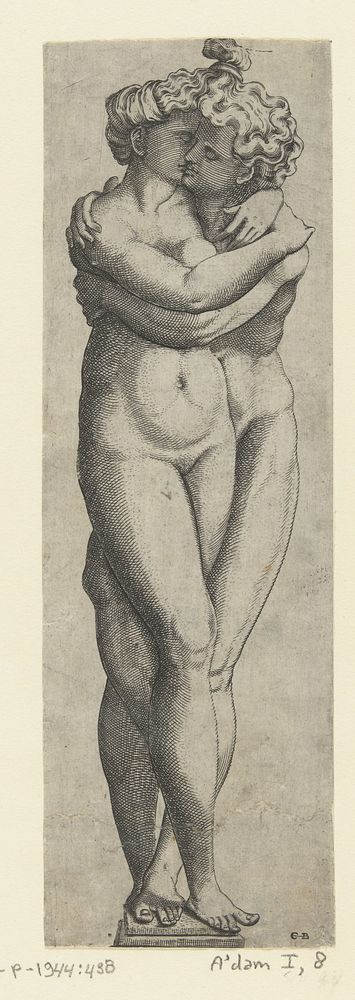 Sculptuur. Twee geliefden (1535 - 1540) by anonymous, Cornelis Bos and anonymous