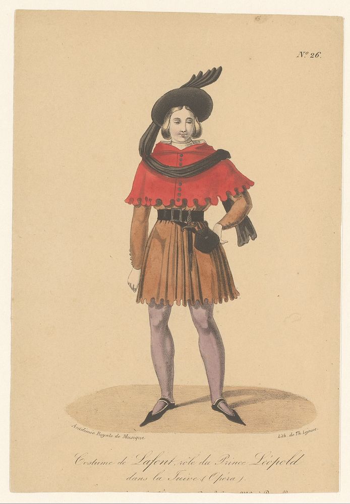 Marcelin Lafont in de rol van prins Leopold in de opera La Juive (1835 - c. 1850) by Théodore Lejeune and Théodore Lejeune