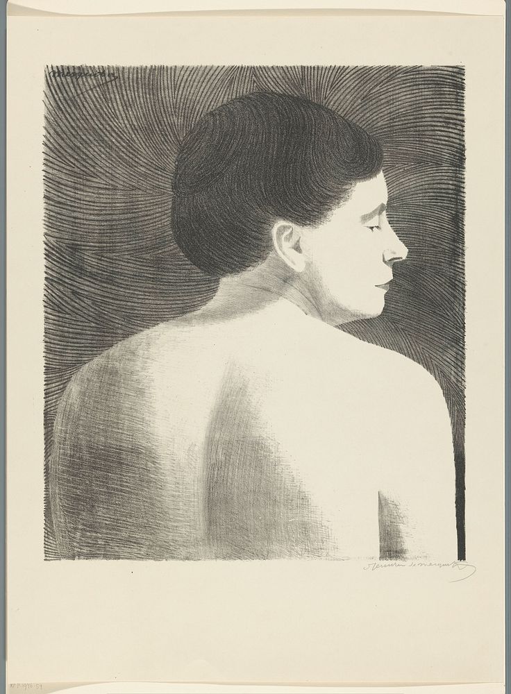 Op de rug gezien vrouwelijk naakt (c. 1920) by Samuel Jessurun de Mesquita