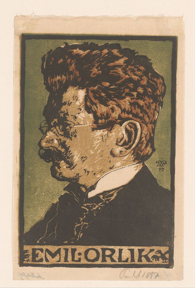 Portret van Emil Orlik (1897) by Bernhard Pankok