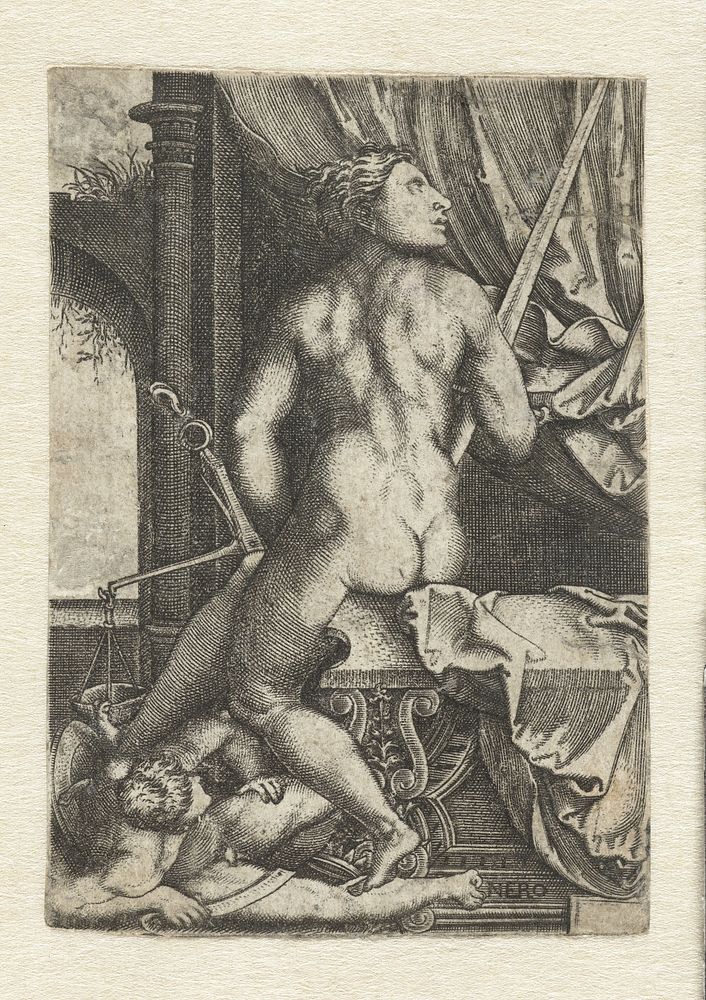 Vrouwe Justitia (1500 - 1600) by anonymous and Hieronymus Hopfer
