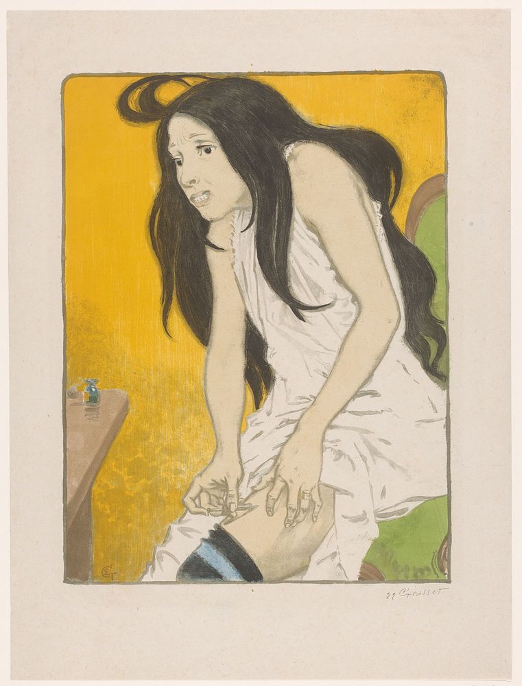 Morfineverslaafde vrouw (1897) by Eugène Grasset
