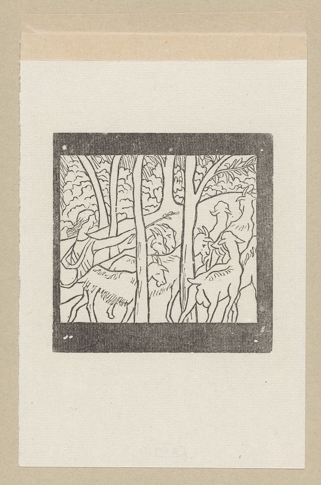 Daphnis leidt zijn geiten terug naar de stal (1937) by Aristide Maillol