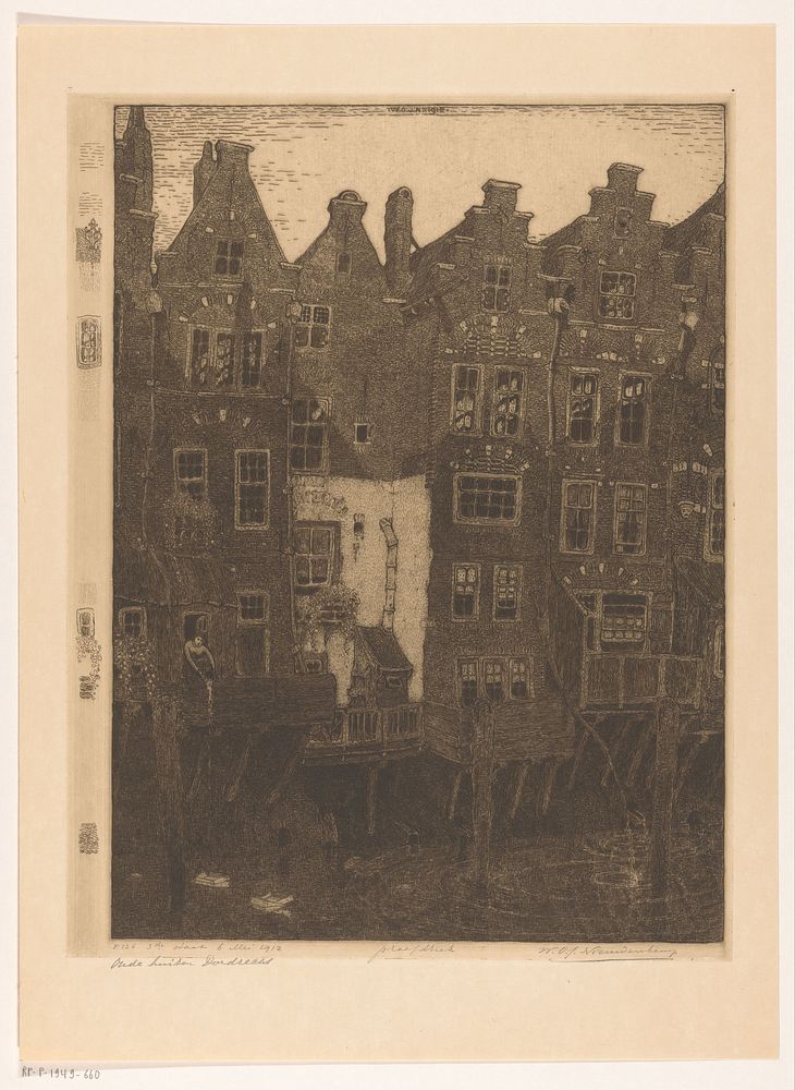 Huizen aan de Voorstraatshaven in Dordrecht (1912) by Wijnand Otto Jan Nieuwenkamp