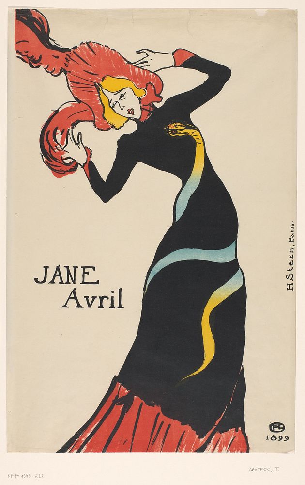 Jane Avril (1899) by Henri de Toulouse Lautrec, Henri Stern and Jeanne Louise Beaudon
