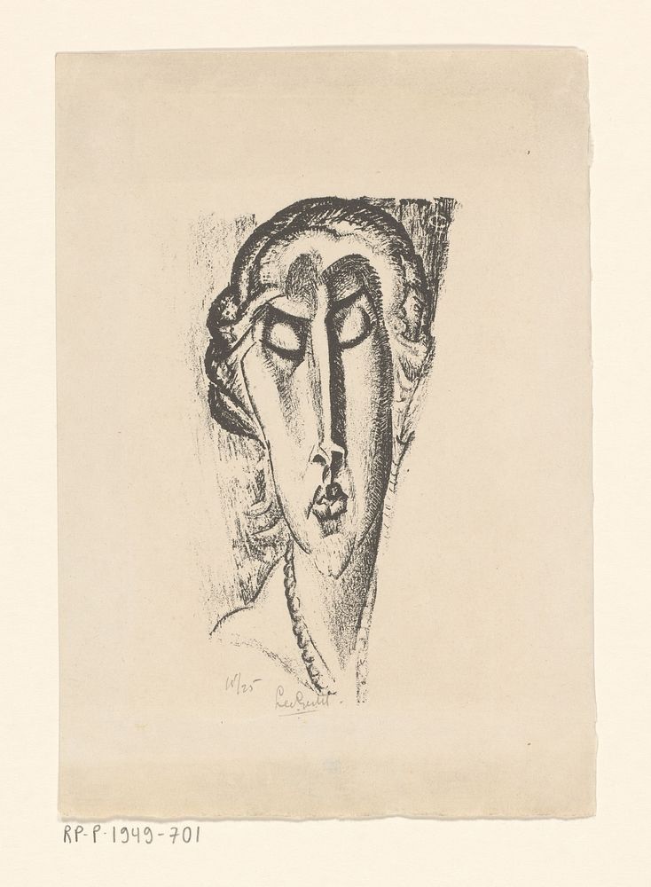Portret van een onbekende vrouw (1891 - 1941) by Leo Gestel